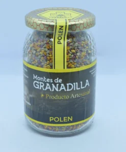 Polen de abeja natural artesanal en tarro de cristal